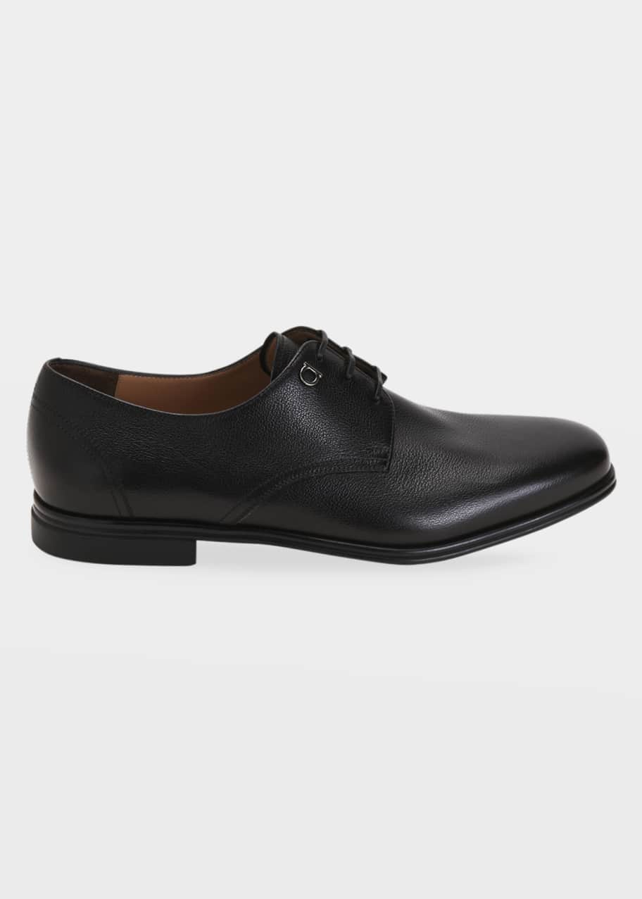Ferragamo Men's Spencer Leather Derby Shoes - Bergdorf Goodman