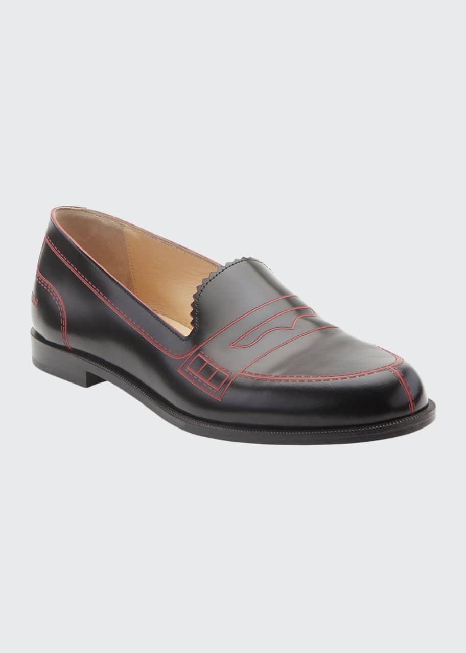 mocalaureat flat red sole loafers