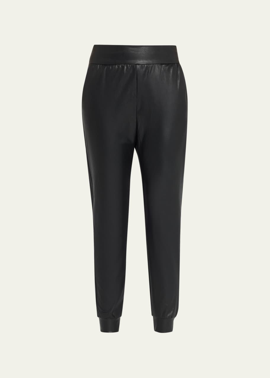 Image 1 of 1: Faux-Leather Jogger Pants