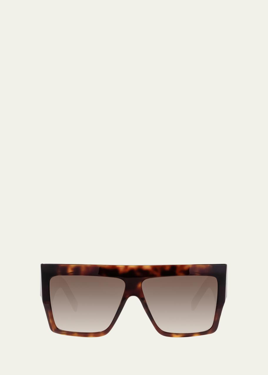 Celine Chunky Rectangle Acetate Sunglasses CELINE EYEWEAR Triomphe rectangular-frame tortoiseshell  main image 4