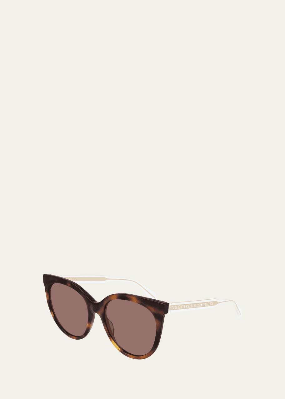 Image 1 of 1: Colorblock Acetate Cat Eye Sunglasses