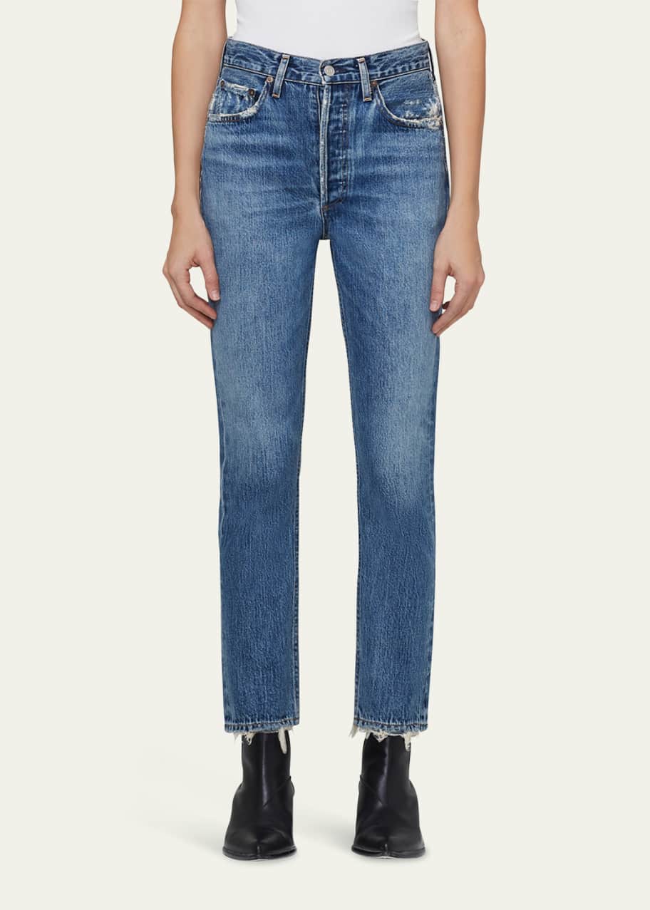 Image 1 of 1: Riley High-Rise Straight Crop Jeans