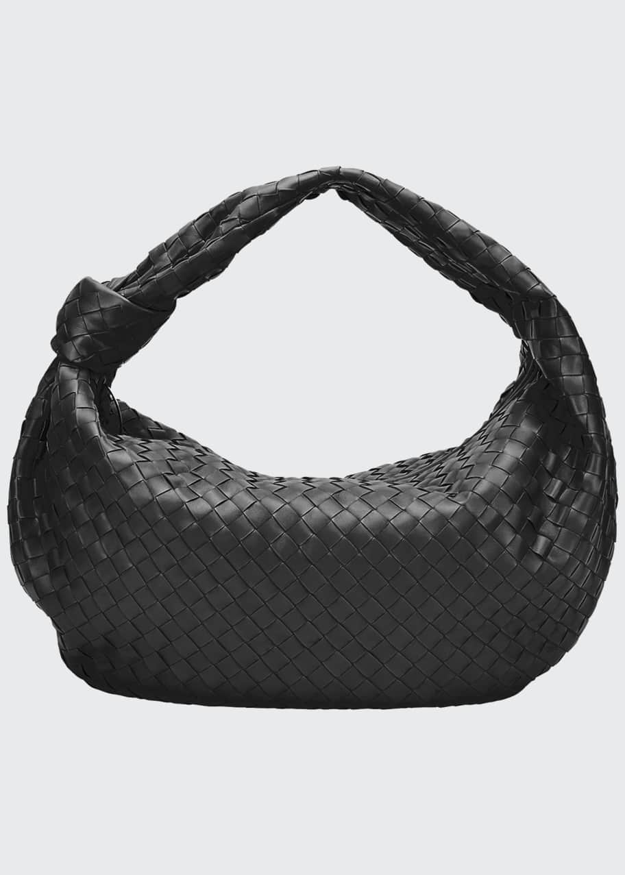 Image 1 of 1: The Jodie Large Intrecciato Woven Leather Hobo Bag