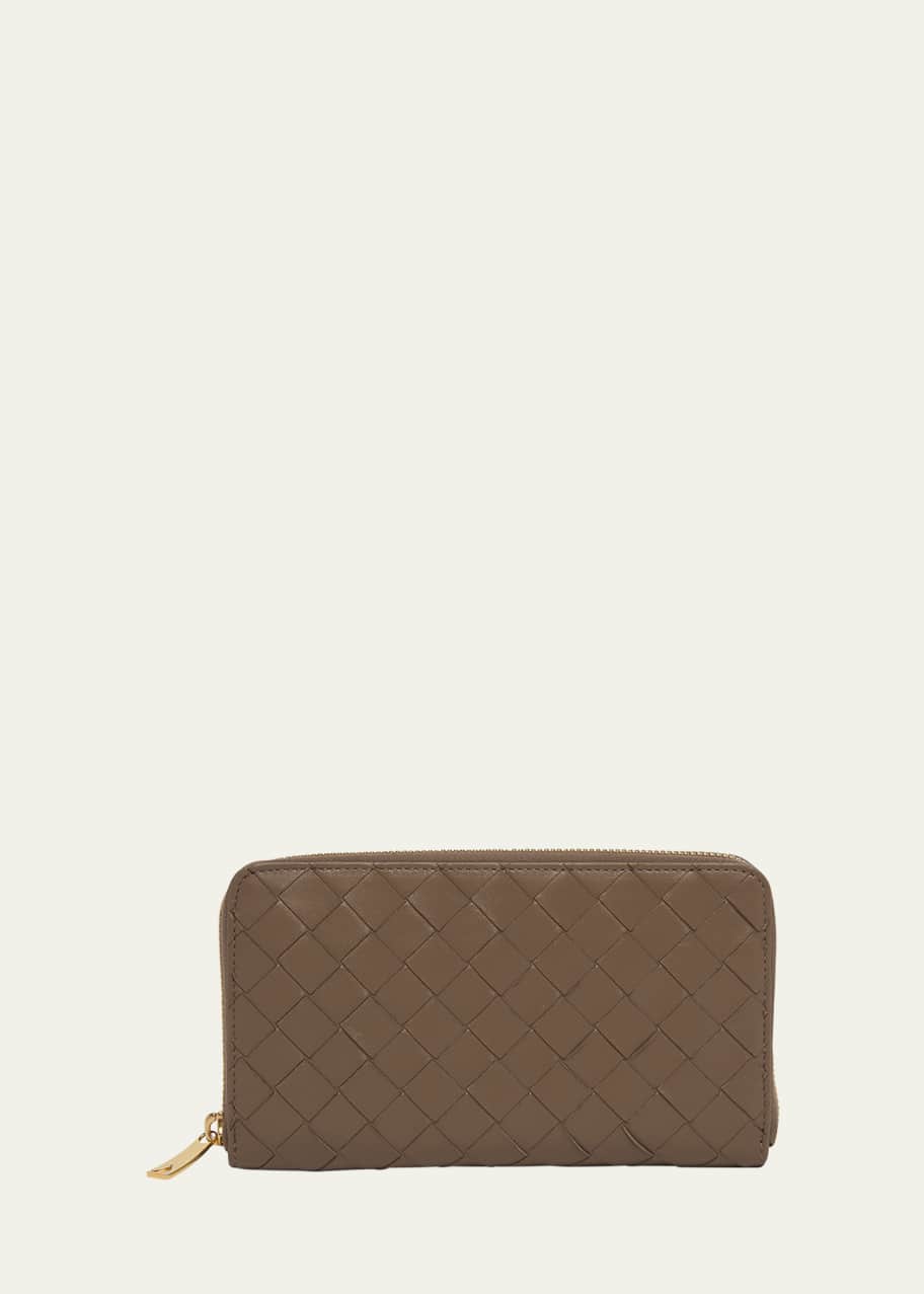 長財布 Bottega Veneta Maxi Intrecciato Zip Around Wallet Racing BOTTEGA VENETA Nappa Intrecciato Zip Around Wallet Black