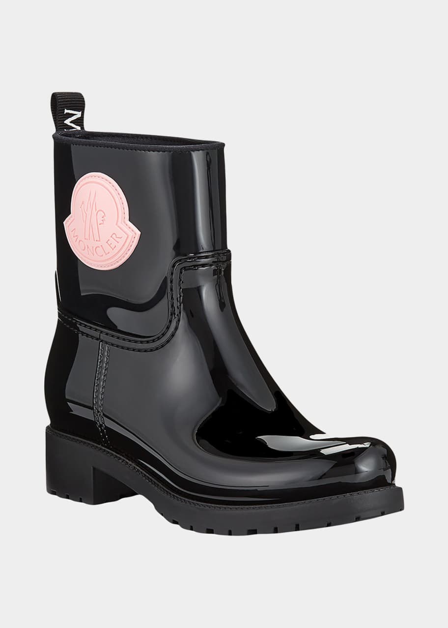 Moncler Ginette Stivale Patent Rain Booties - Bergdorf Goodman