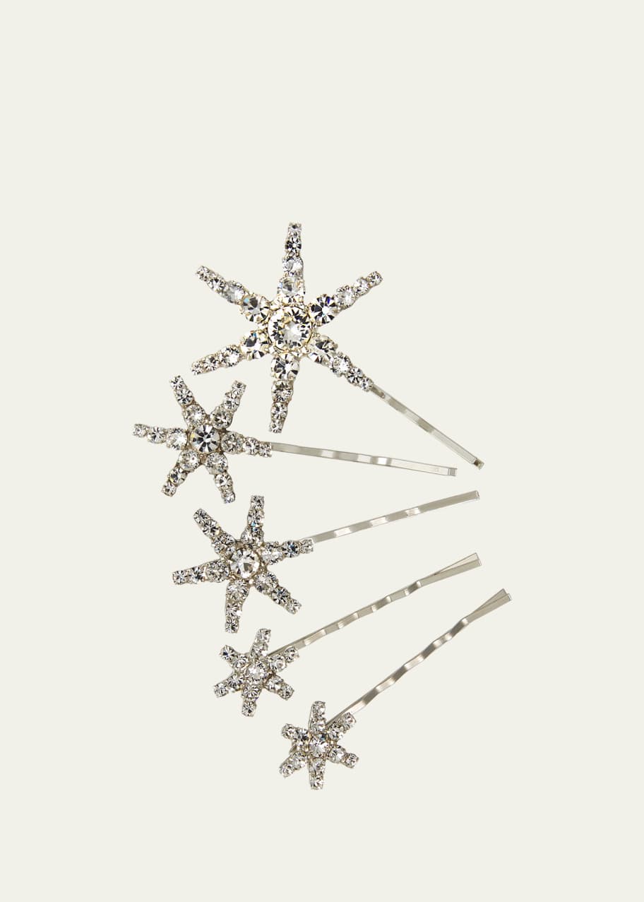 Image 1 of 1: Vespera Crystal Embellished Bobby Pins, Set of 5