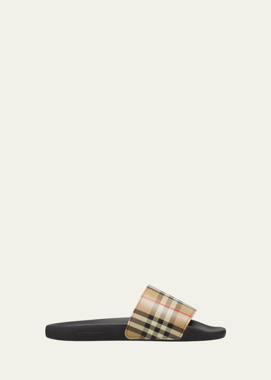 Image 1 of 1: Men's Furley Vintage Check Pool Slide Sandals