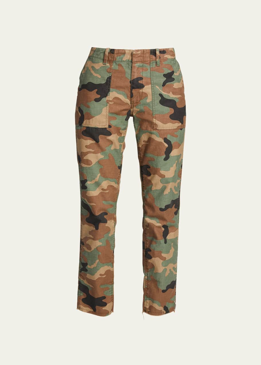 Image 1 of 1: Jenna Cropped Raw-Edge Pants