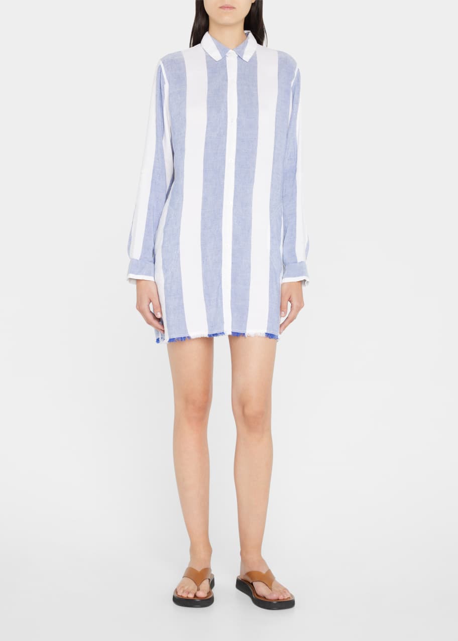 Tommy Bahama Rugby Beach Stripe Boyfriend Shirt Bergdorf Goodman