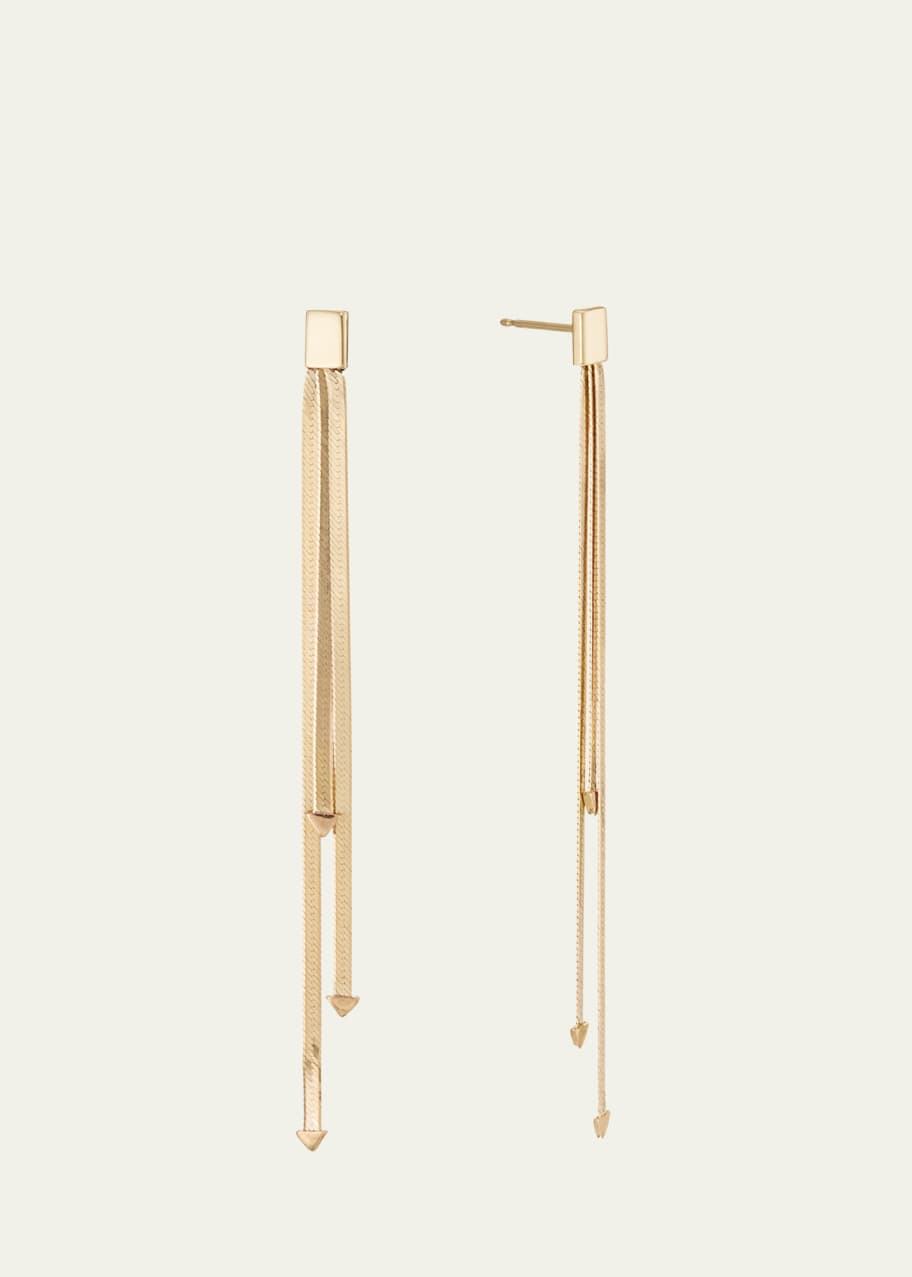Image 1 of 1: 14k 3-Strand Linear Dangle Earrings