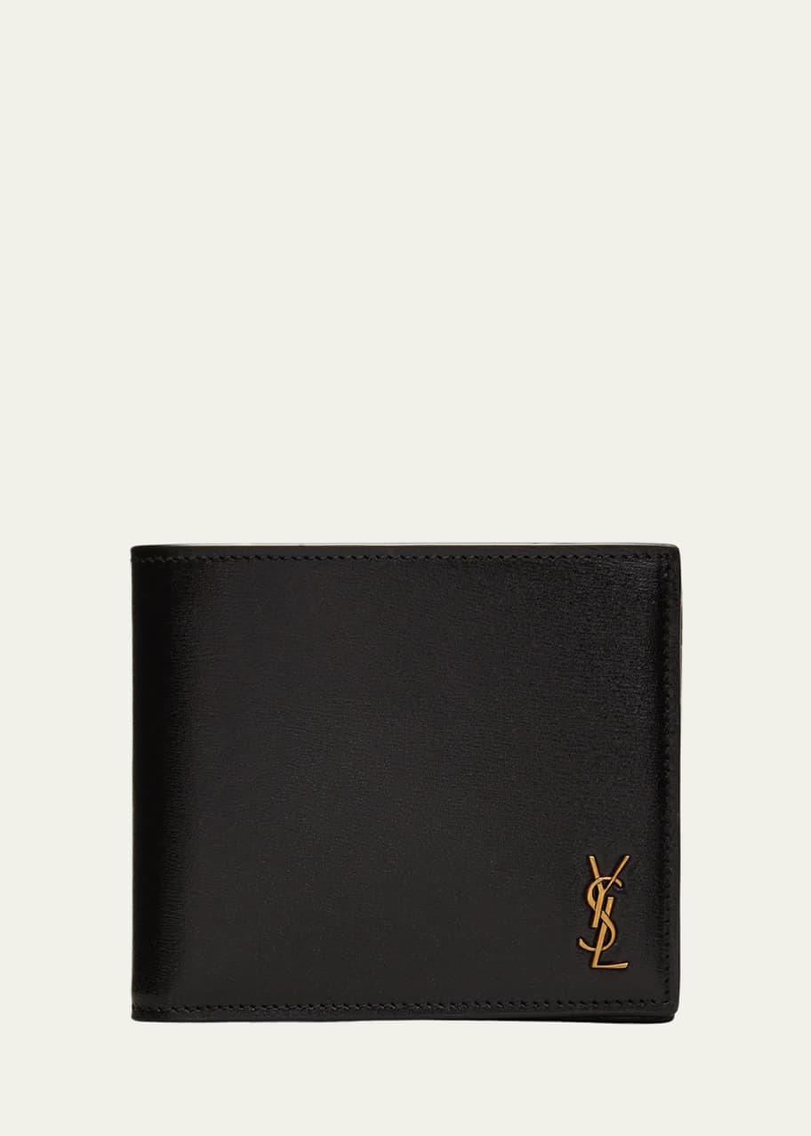 Image 1 of 1: Men's YSL East-West Logo Bi-Fold Wallet