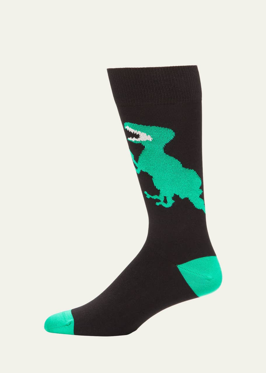 Image 1 of 1: Men's Dino Graphic Knit Socks