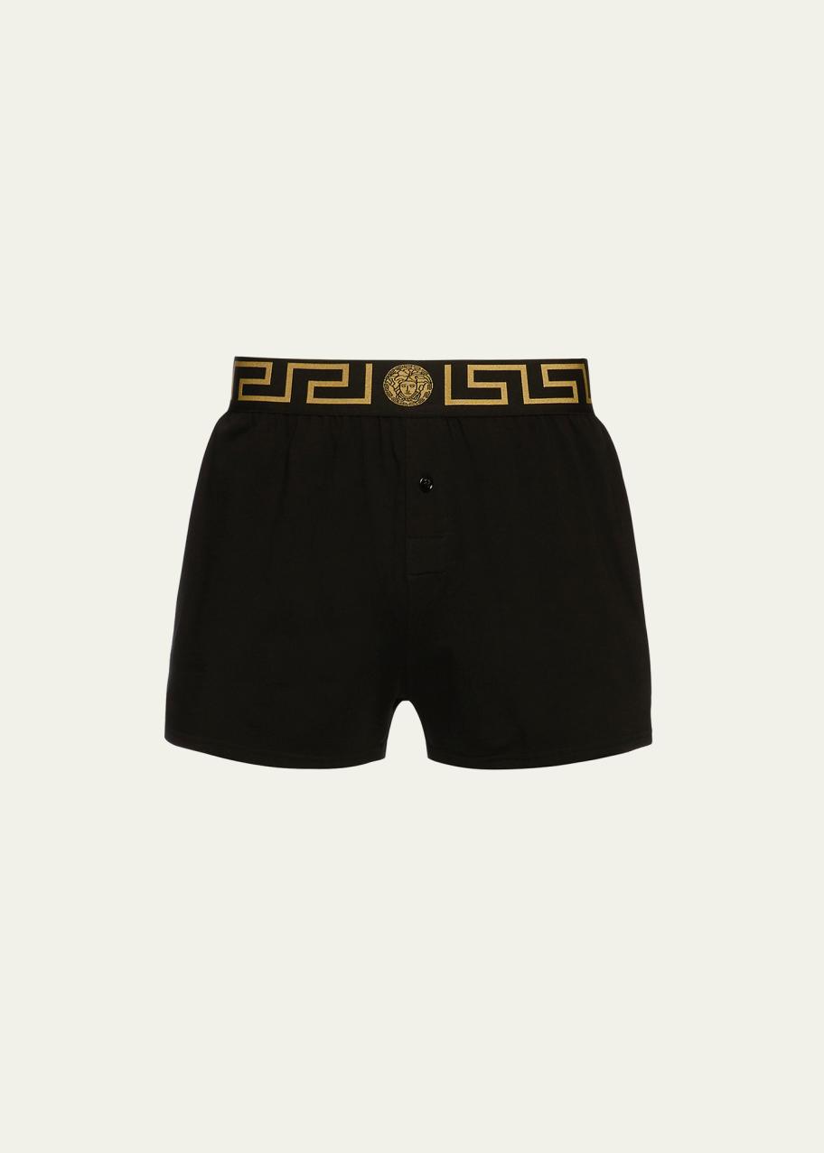 Versace Men's Greek Key Cotton Boxers - Bergdorf Goodman