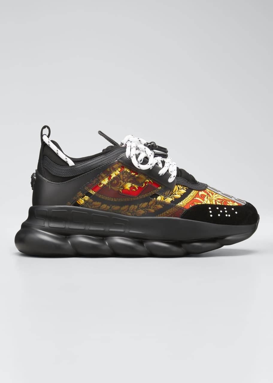 Versace Men's Chain-Reaction Sneakers - Bergdorf Goodman