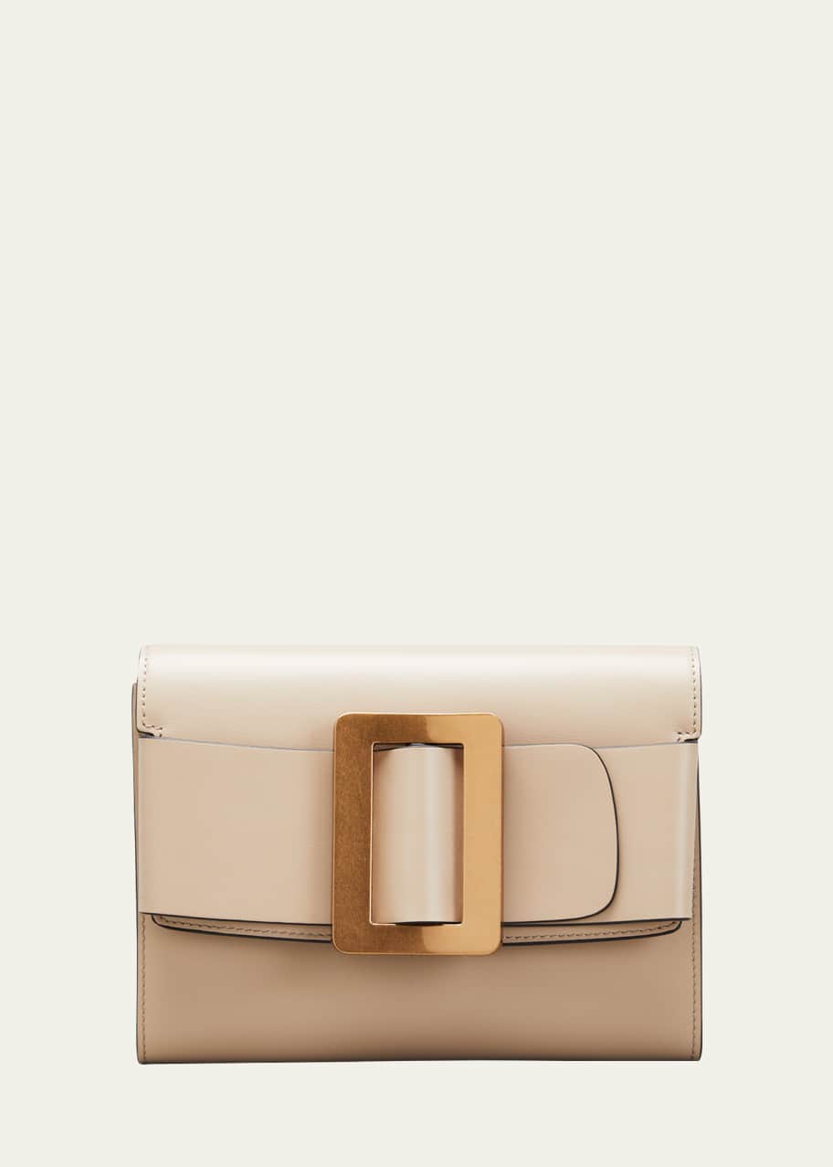 Image 1 of 1: Leather Buckle Crossbody Clutch Bag