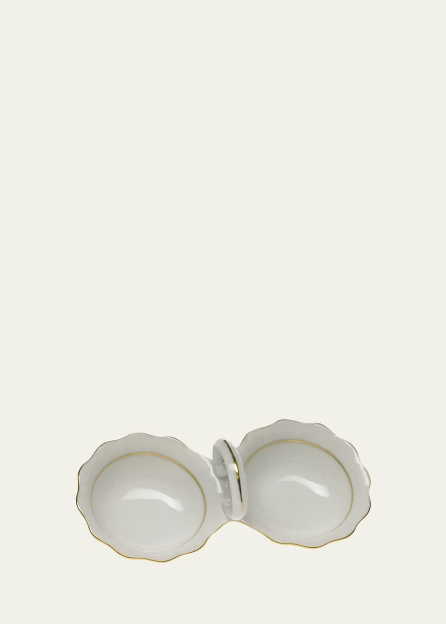Image 1 of 1: Golden Edge Twin Salt Dish