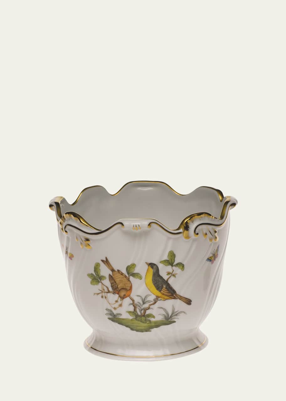 Image 1 of 1: Rothschild Bird Ribbed Cache Pot