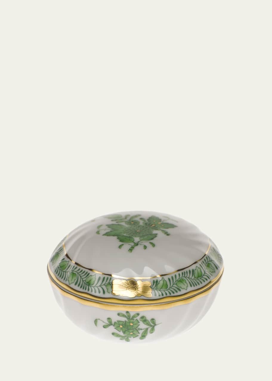 Image 1 of 1: Chinese Bouquet Green Ring Box