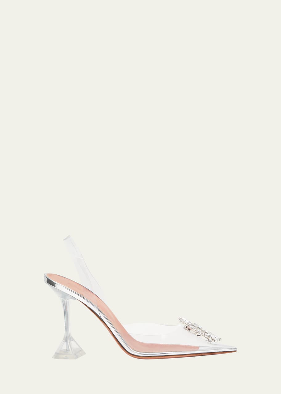 Image 1 of 1: Begum 90mm 'Glass' Slingback Pumps