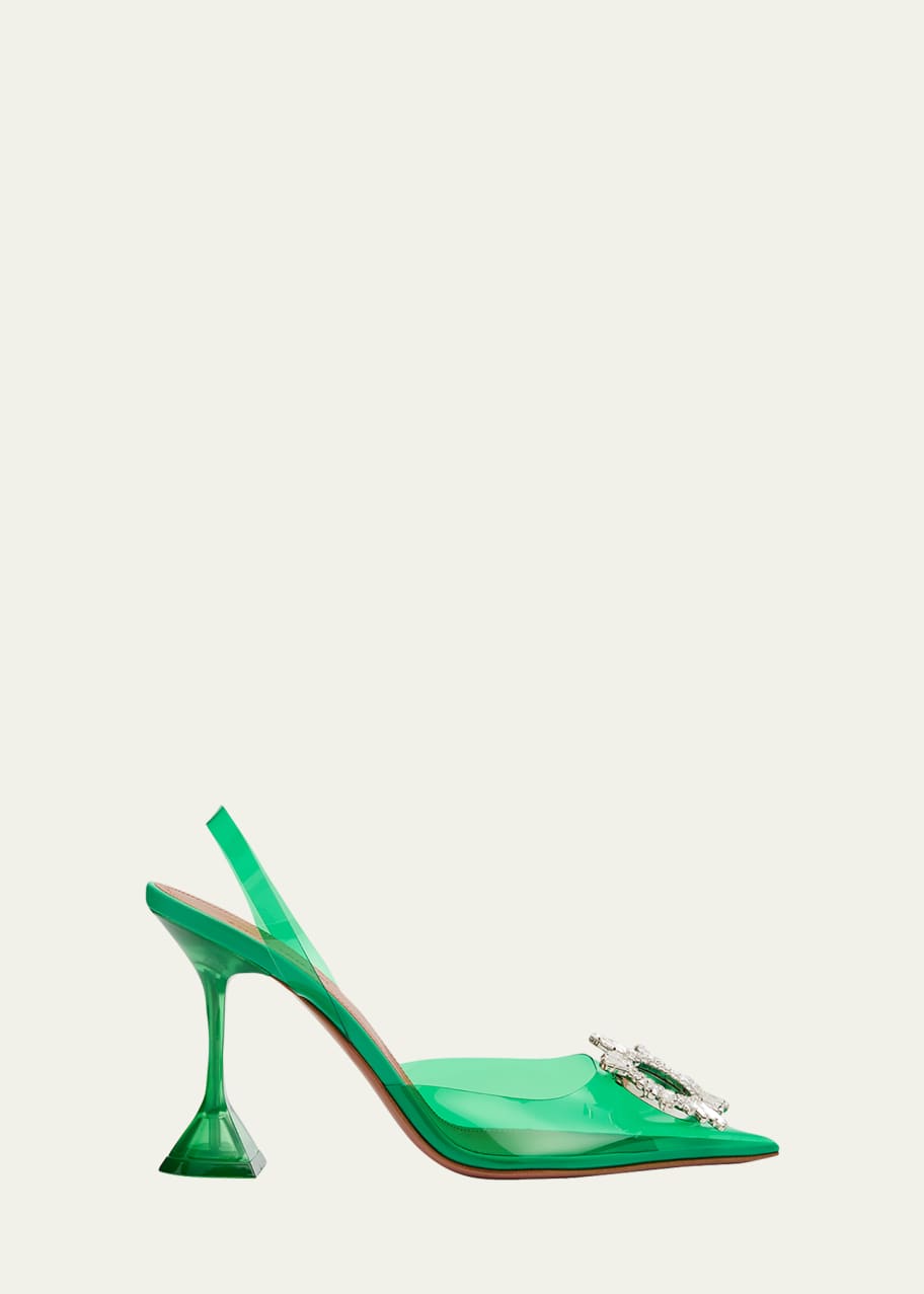 Image 1 of 1: Begum 90mm 'Glass' Slingback Pumps