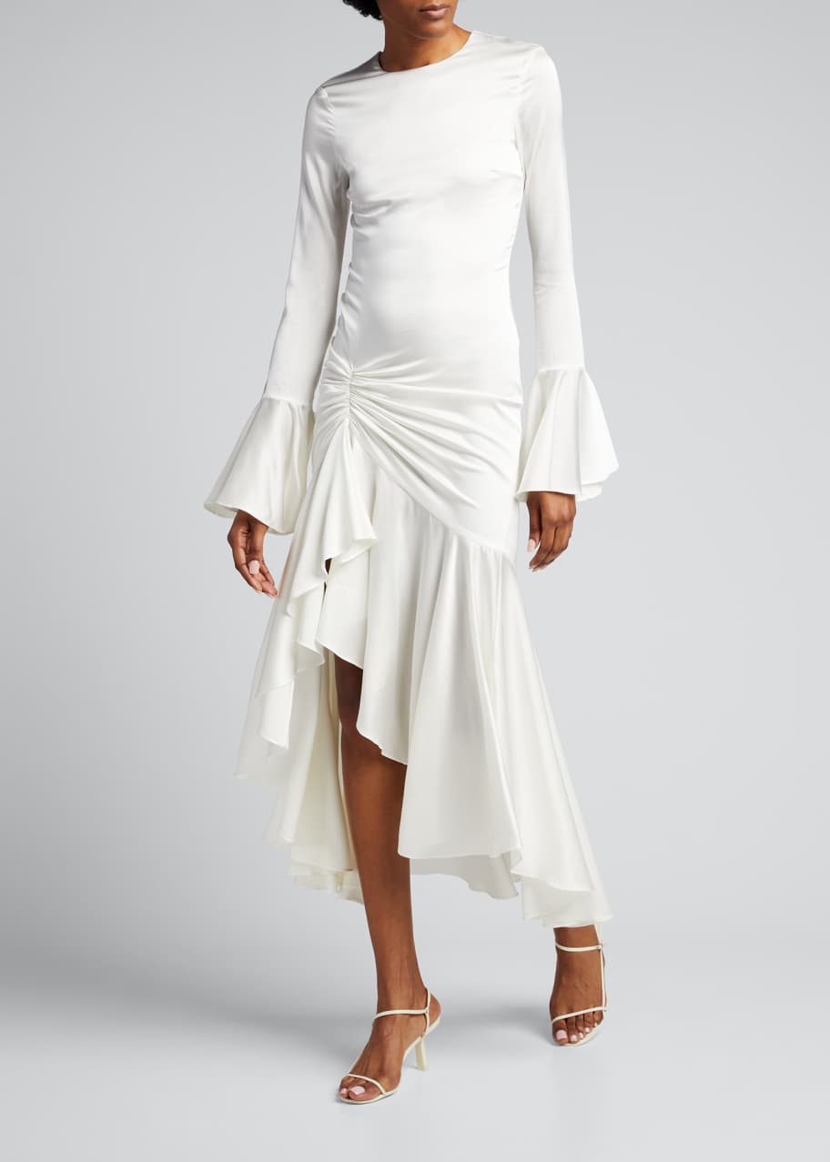 Caroline Constas Monique Gathered Midi Dress - Bergdorf Goodman