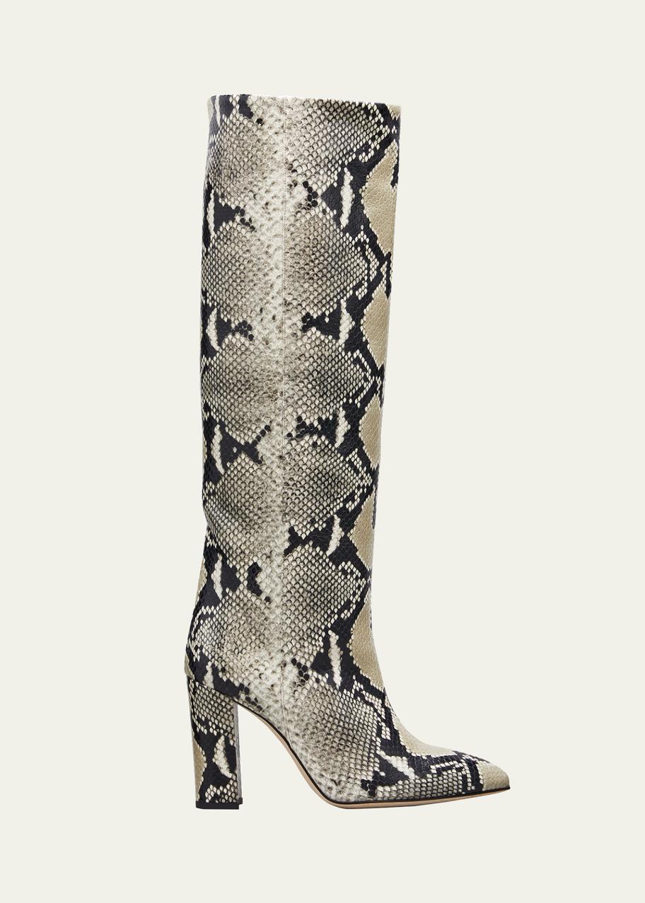 Paris Texas 100mm Python Print Boots - Bergdorf Goodman