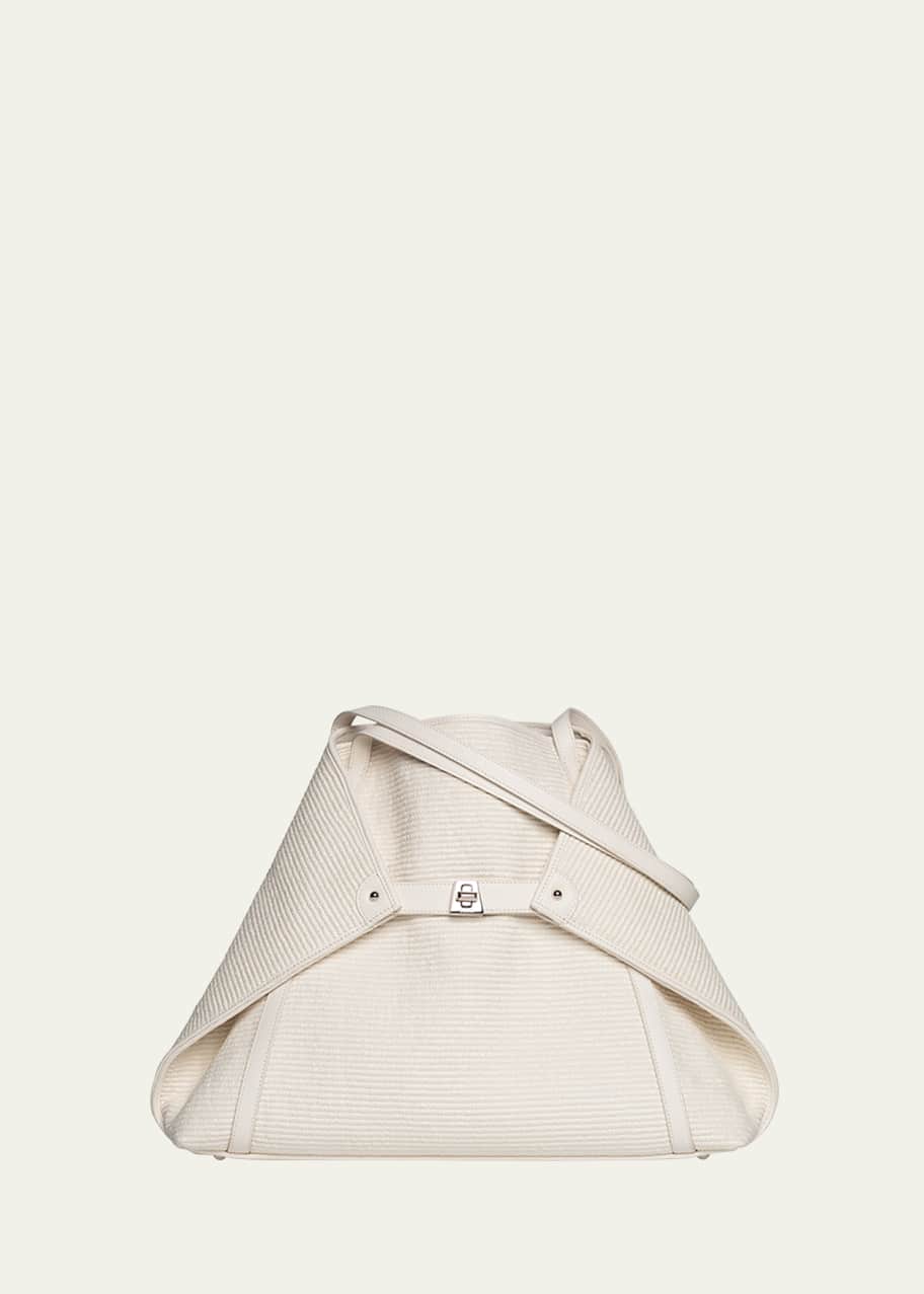 Image 1 of 1: Ai Medium Soft Raffia Fabric Shoulder Tote Bag
