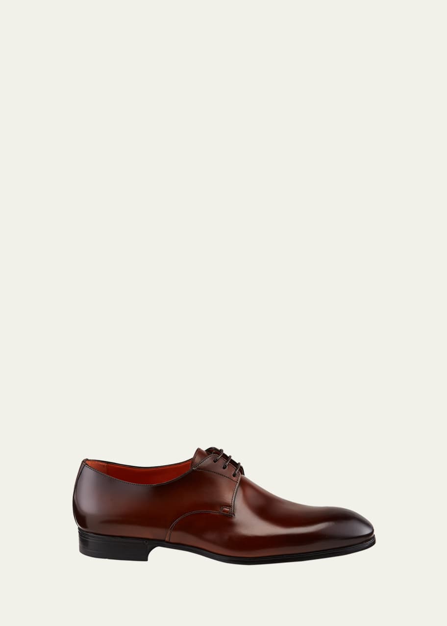 Santoni Men s Induct Burnished Leather Derby Shoes Bergdorf Goodman