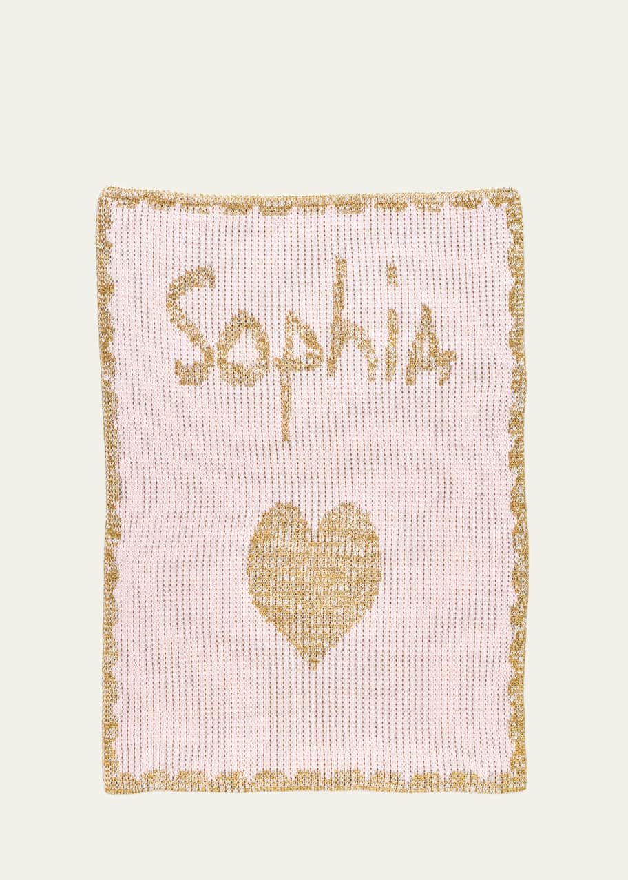 Image 1 of 1: Single Heart Metallic Crib Blanket, Personalized