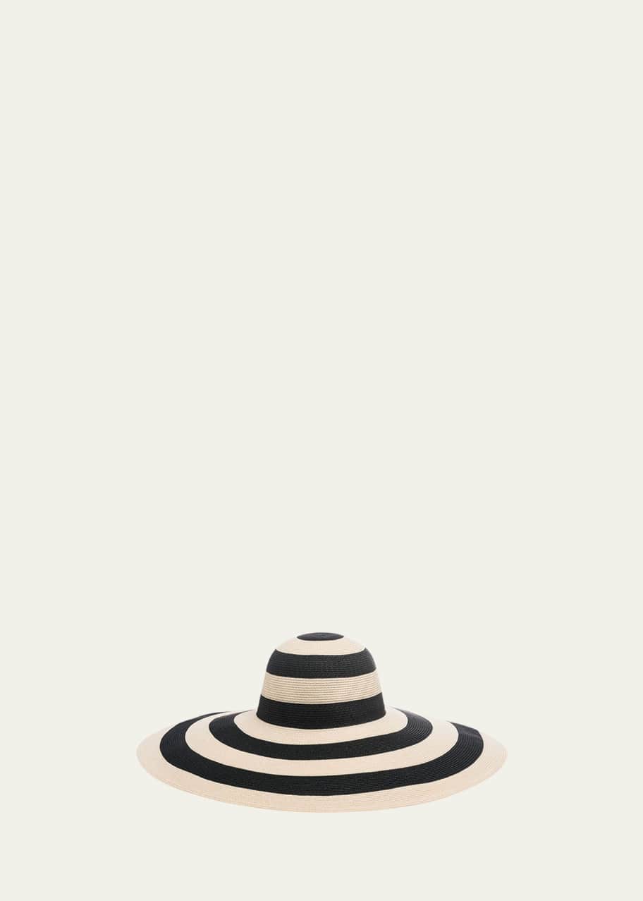 Image 1 of 1: Sunny Striped Wide-Brim Hat