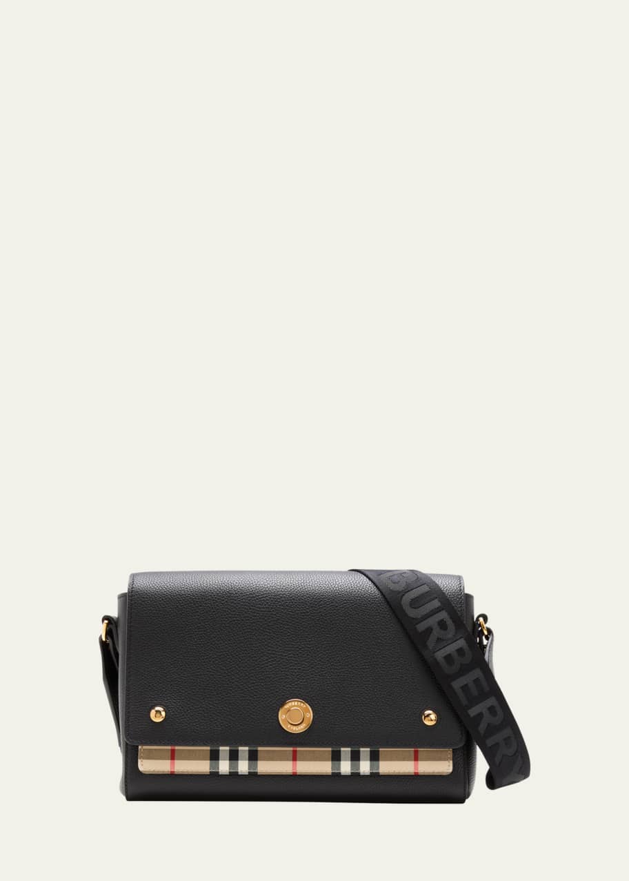 Medium note check & leather crossbody bag 2025