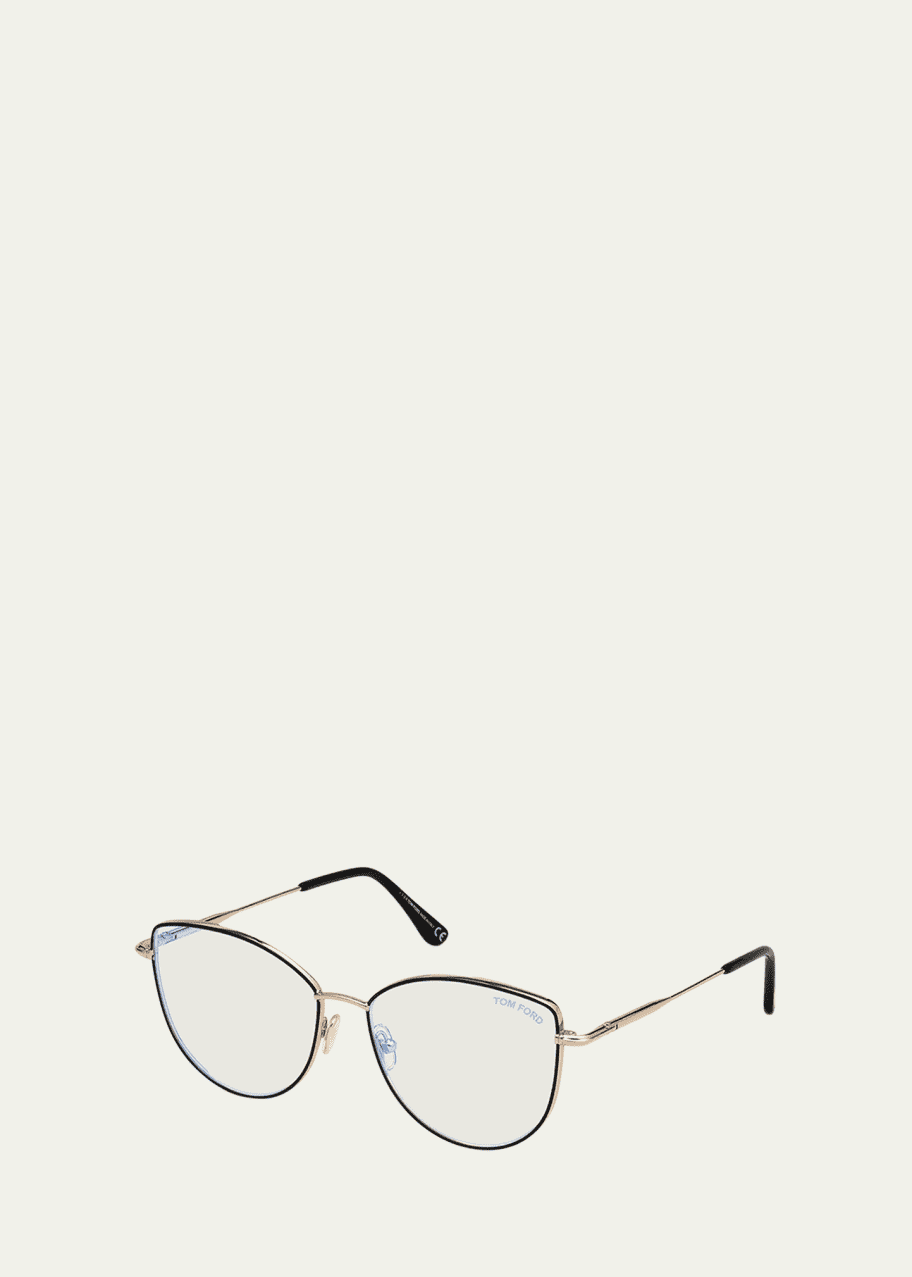Image 1 of 1: Cat-Eye Metal Optical Frames