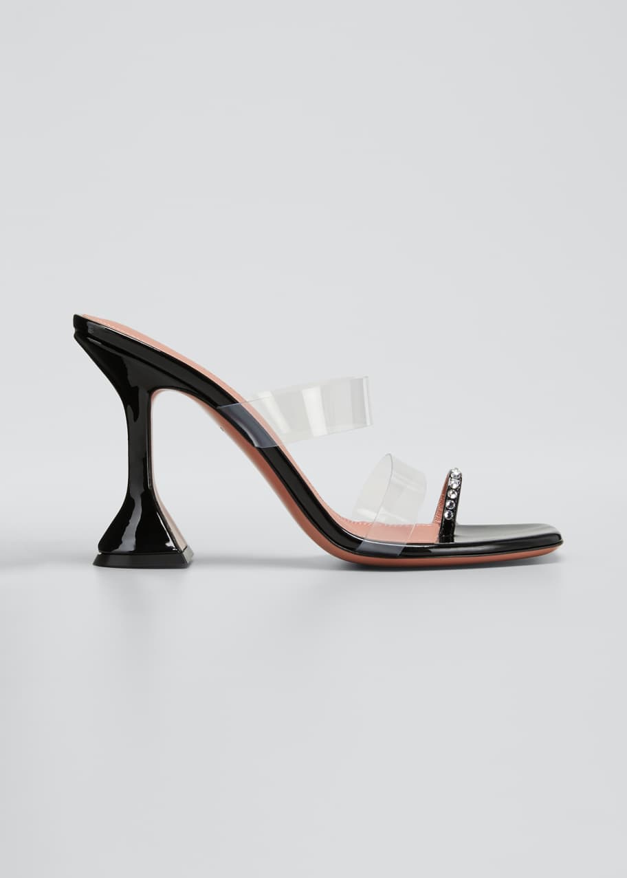 Image 1 of 1: Sami Embellished Vinyl Pedestal Sandals