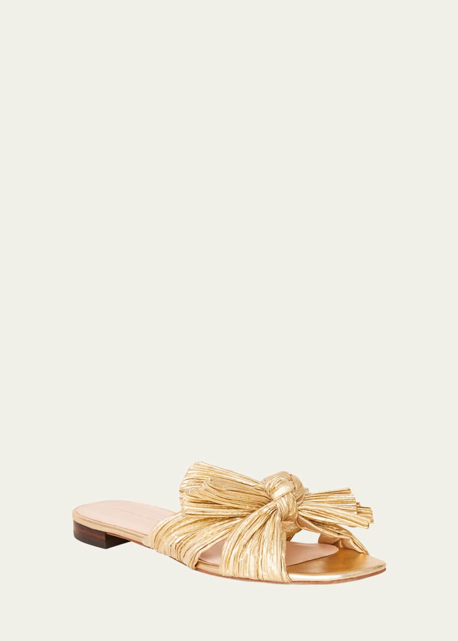 Image 1 of 1: Daphne Metallic Knotted Slide Sandals