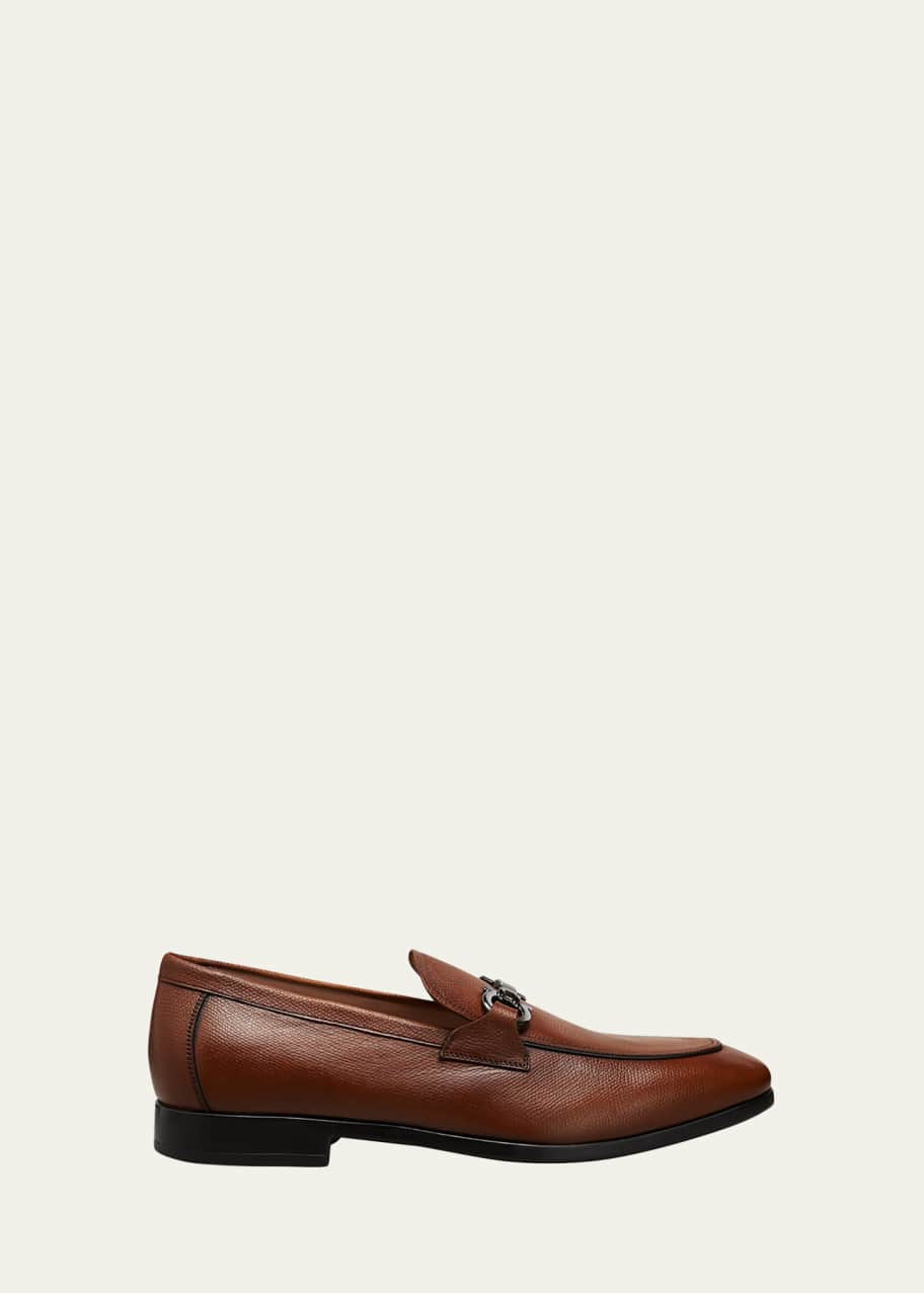 Ferragamo pebbled leather loafers clearance
