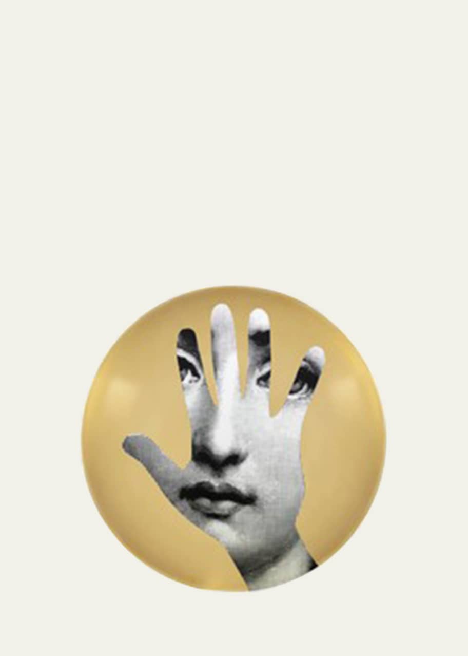 Image 1 of 1: Tema E Variazioni n. 15 Face in Hand Gold Wall Plate