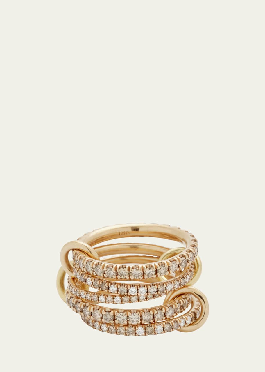 Image 1 of 1: Selena 18k Rose Gold 5-Band Ring with Diamonds