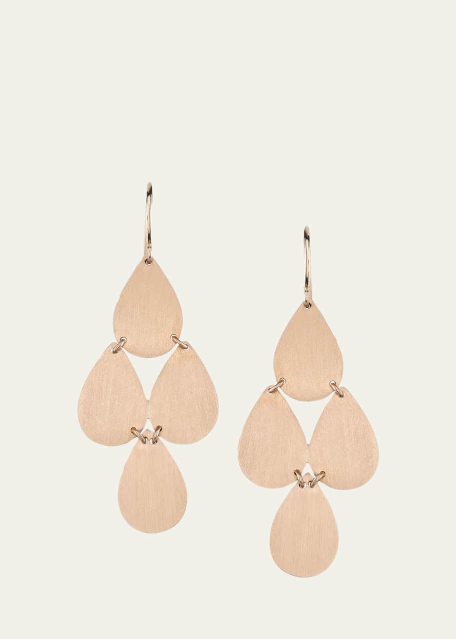 Image 1 of 1: 18K Rose Gold 4 Drop Chandelier Earrings