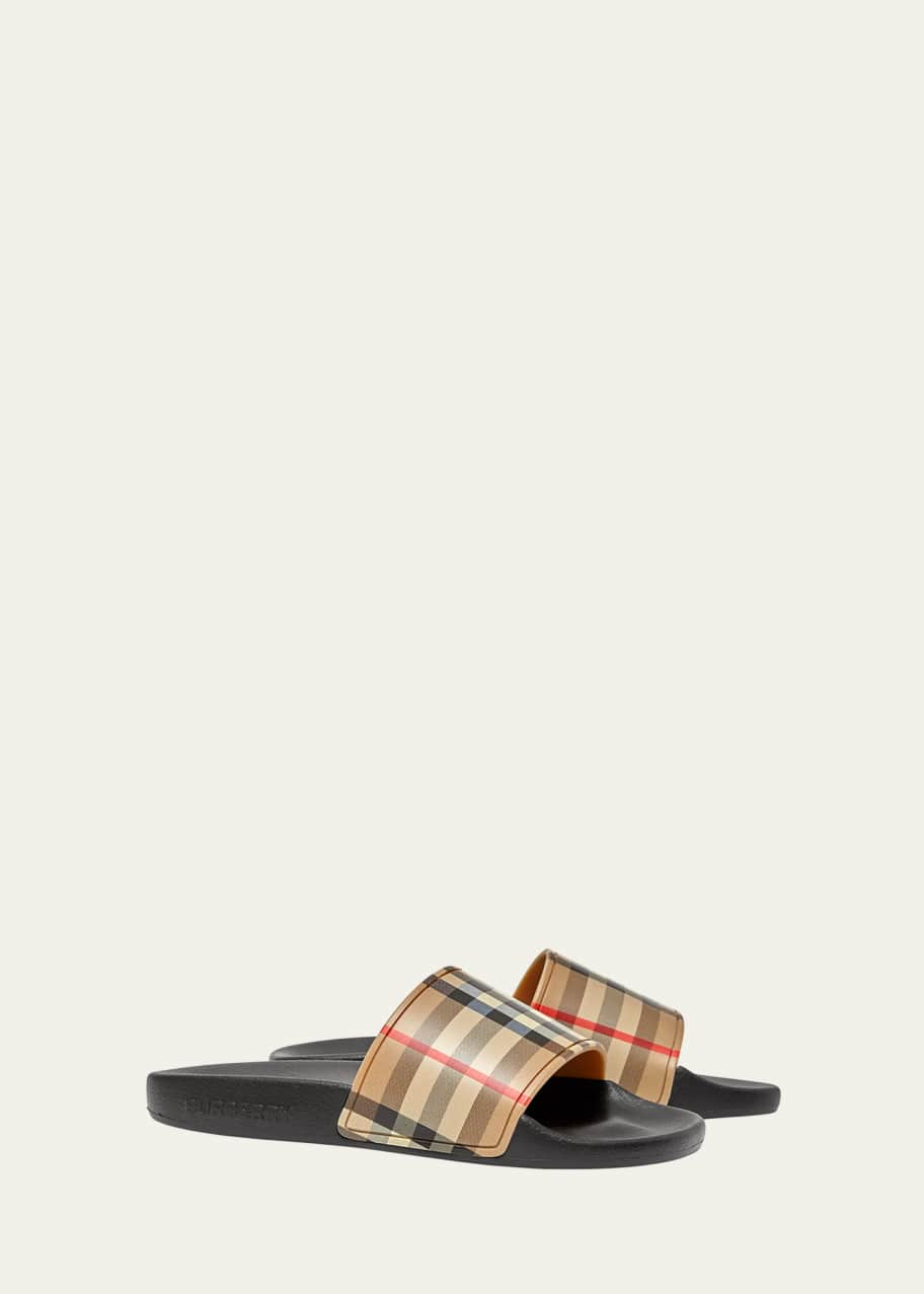 Burberry Kid s Mini Furley Check Slide Sandals Toddler Kids Bergdorf Goodman