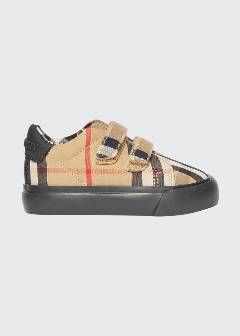 Image 1 of 1: Markham Check Grip-Strap Sneaker, Baby