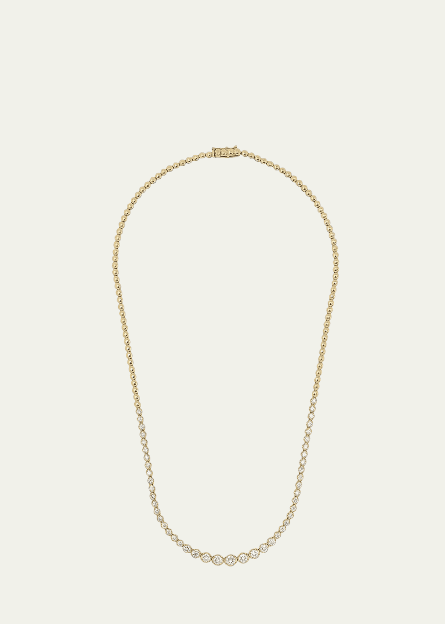 Image 1 of 1: 18k Graduated Diamond Tennis Necklace