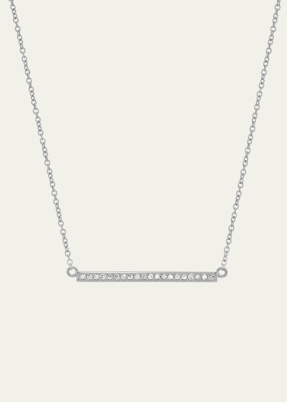 Jennifer Meyer Diamond Stick Necklace in 18K White Gold Bergdorf