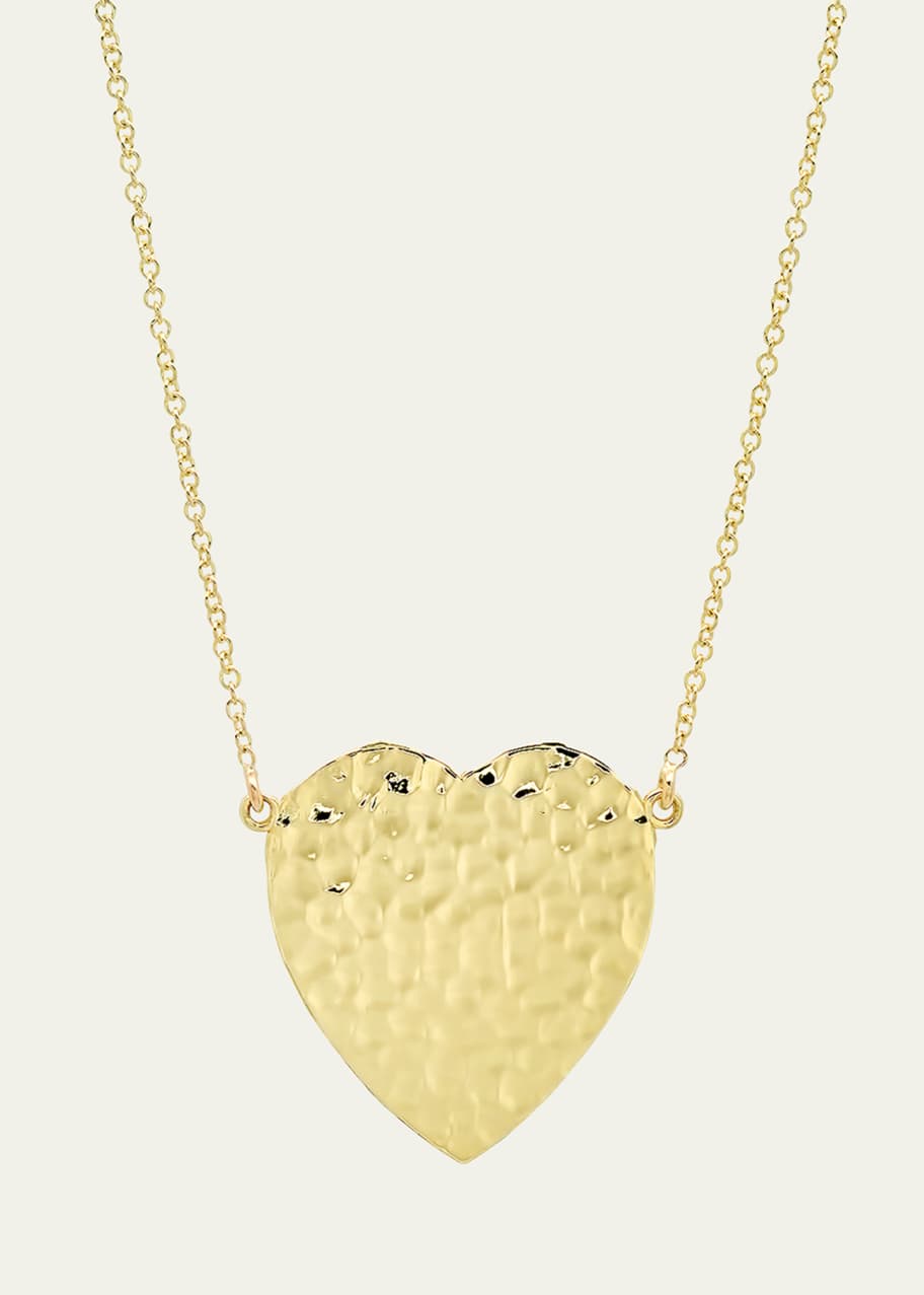 Image 1 of 1: 18k Hammered Heart Necklace
