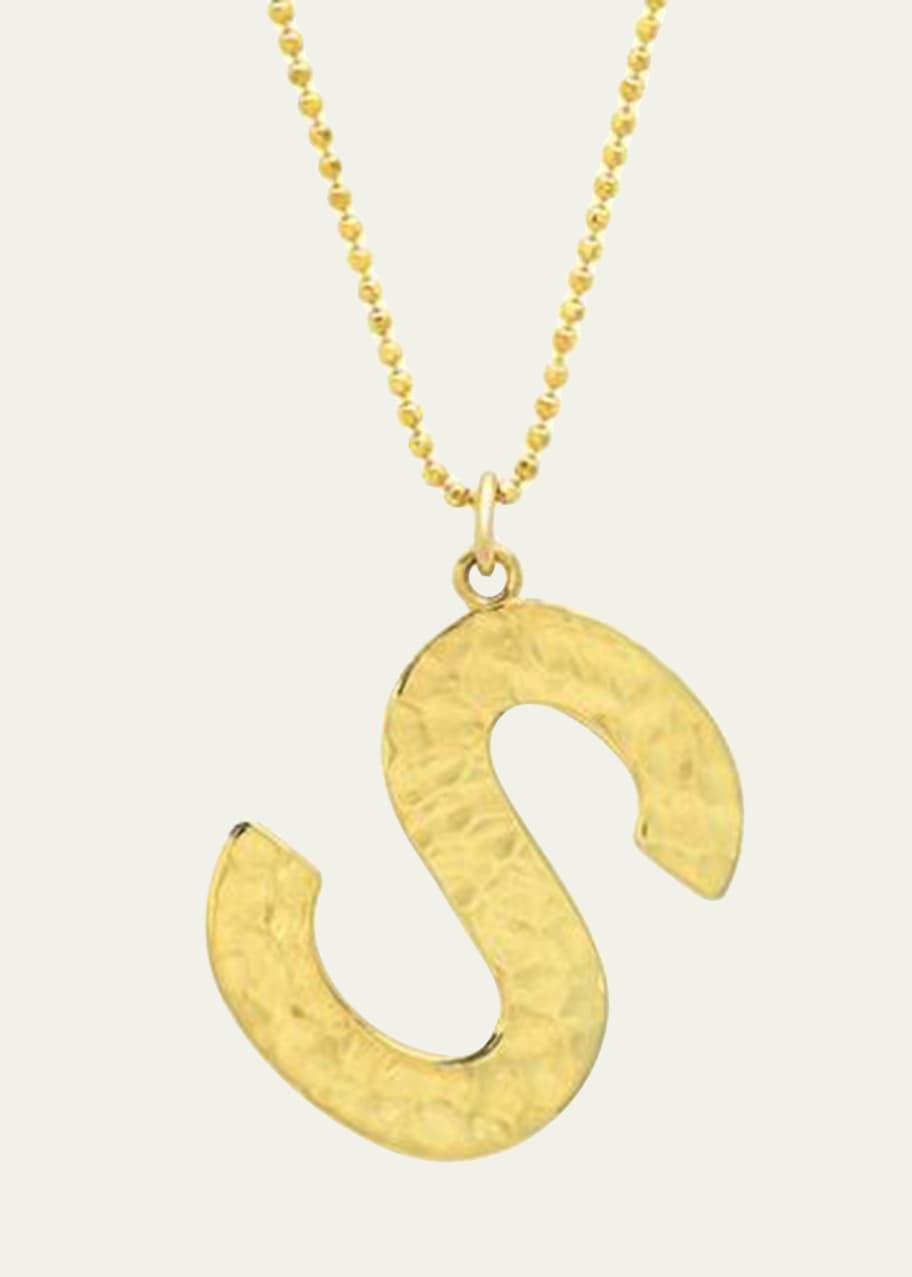 Jennifer Meyer Large Hammered Uppercase Letter Necklace Bergdorf