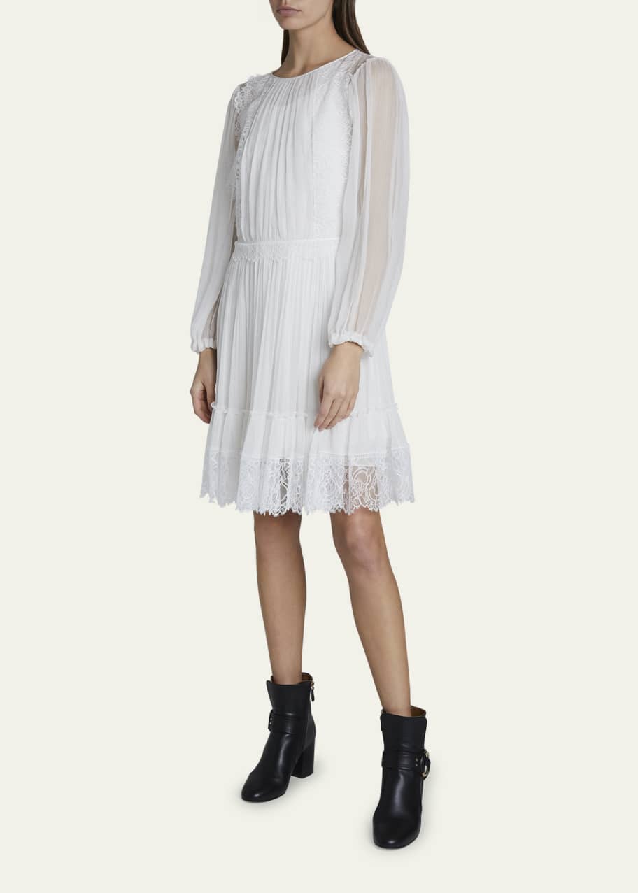 White lace deals peasant dress