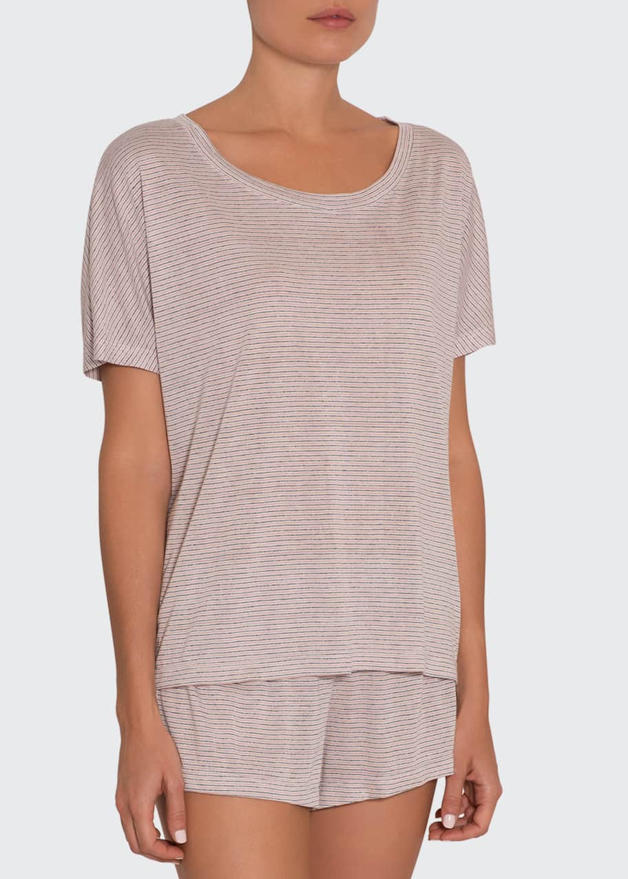 Image 1 of 1: Lenny Not So Basic Striped Short-Sleeve Top