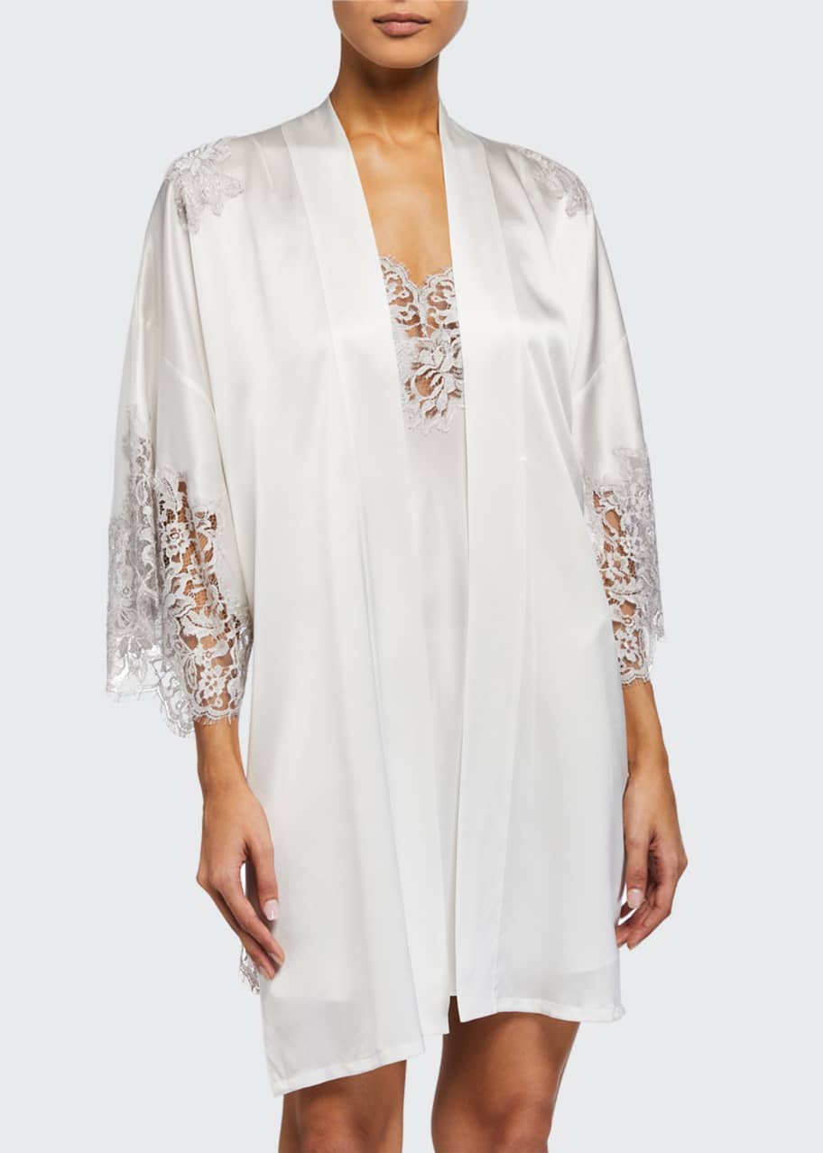 Image 1 of 1: Lace-Trim Short Robe