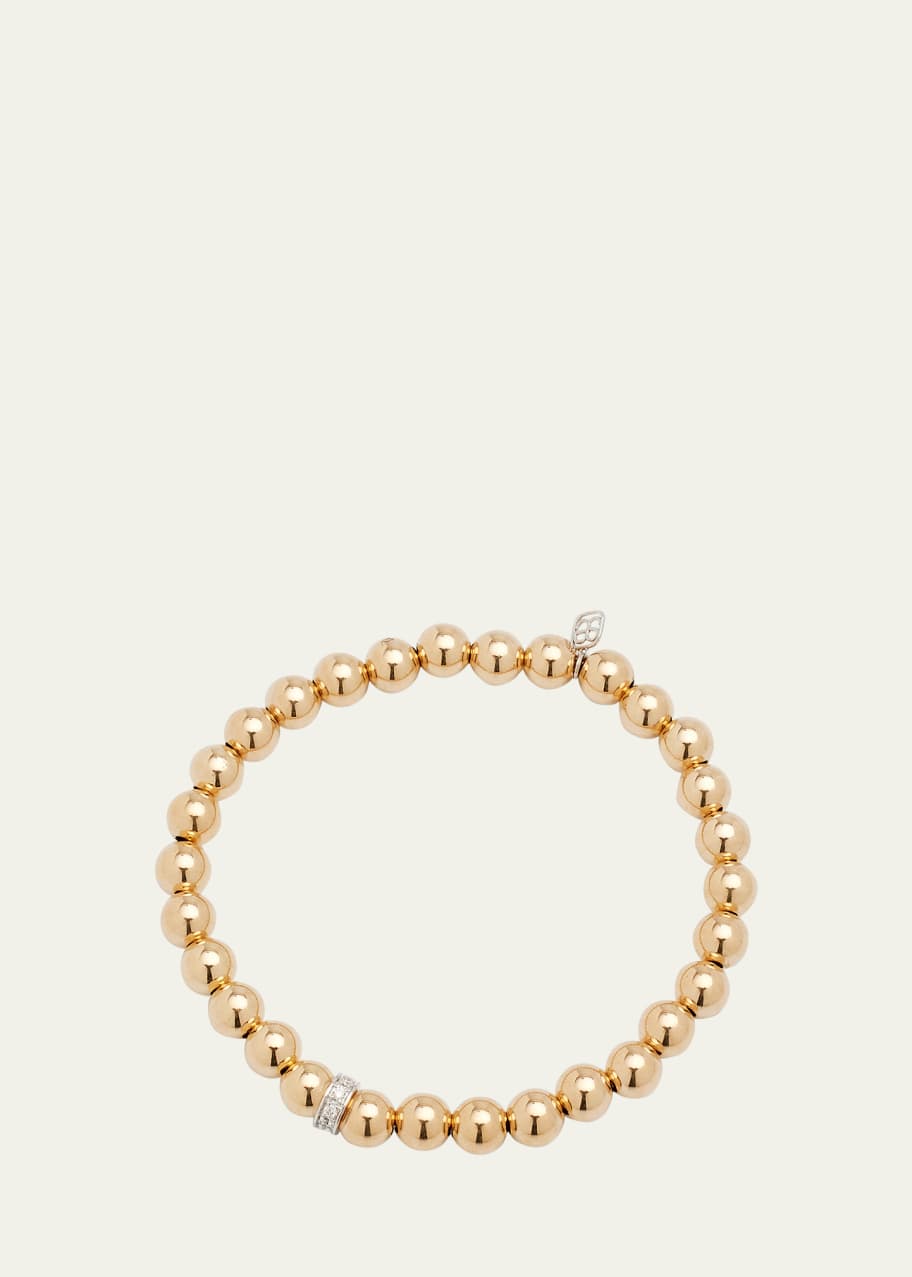 Image 1 of 1: 14k Beaded Diamond Wheel Bracelet
