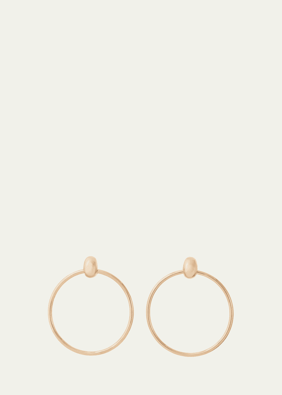 Image 1 of 1: 18K Yellow Gold Rounded Hoop Door Knocker Earrings