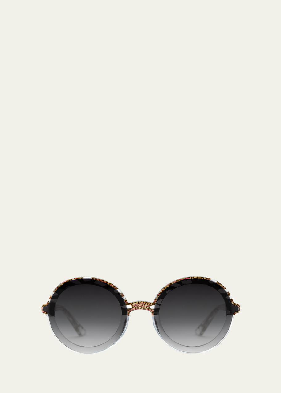 KREWE Louisa Nylon Round Sunglasses - Bergdorf Goodman display picture 3